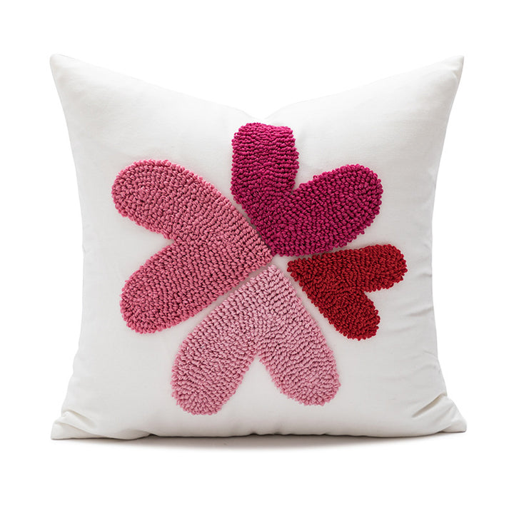 Women Decorative Pillowcase with Heart Pattern Luvikno