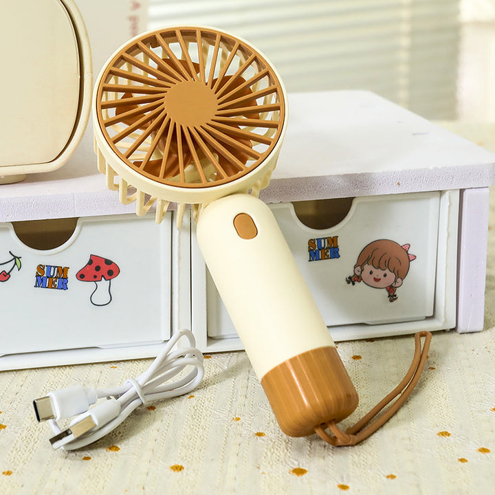 Damer Bærbar Mini-vifte med ergonomisk håndtak og USB-lading Luvikno