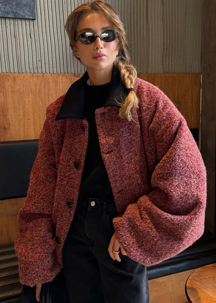 Luvik | Teddy Bouclé Takki - Tyylikäs Ylipitkä Tyyli