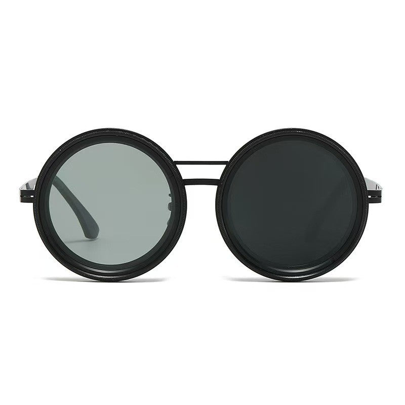 Dame Rund Retro-solbriller med markant metallramme Luvikno