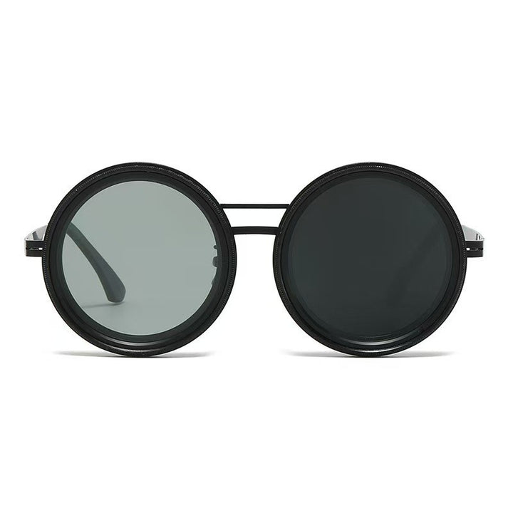 Dame Rund Retro-solbriller med markant metallramme Luvikno