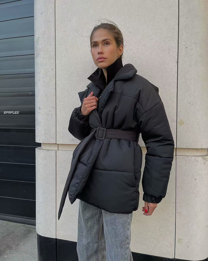 Luvik | Midje Bomull V-hals Puffer Jakke