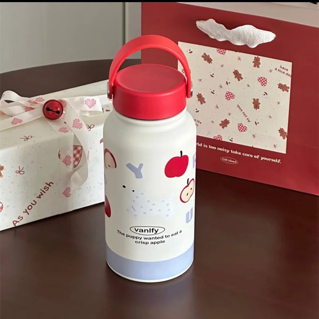 Damen Isoliertrinkflasche mit kreativem Tierdesign und praktischem Klappverschluss Luvikno