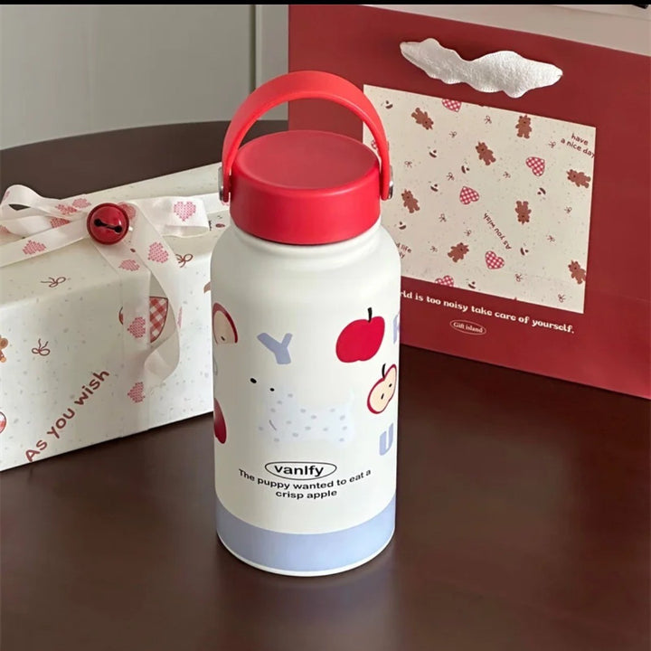 Damen Isoliertrinkflasche mit kreativem Tierdesign und praktischem Klappverschluss Luvikno