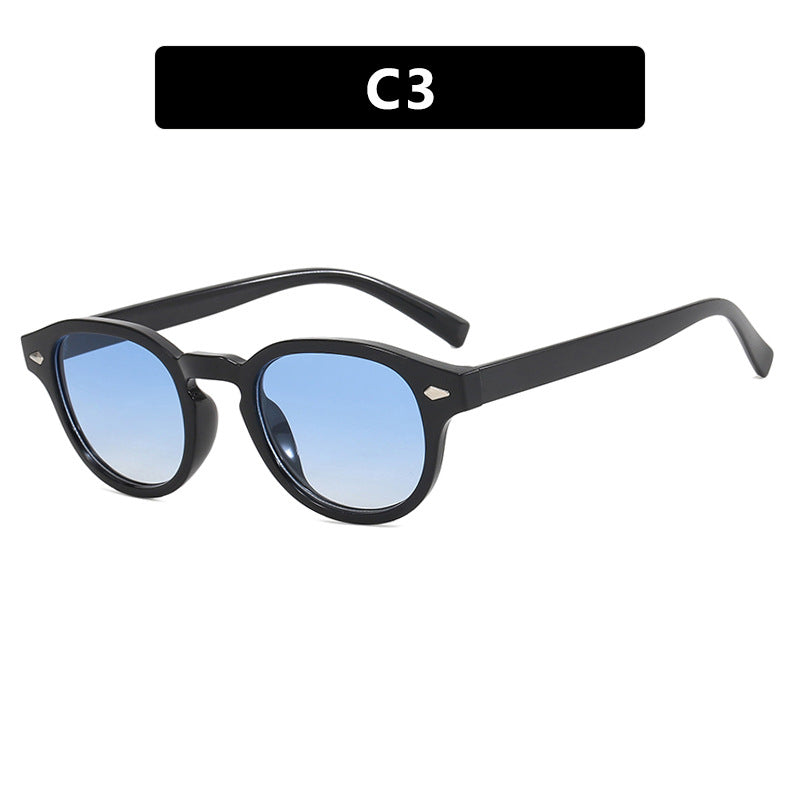 Dame rund solbrille med elegant design og UV-beskyttelse Luvikno