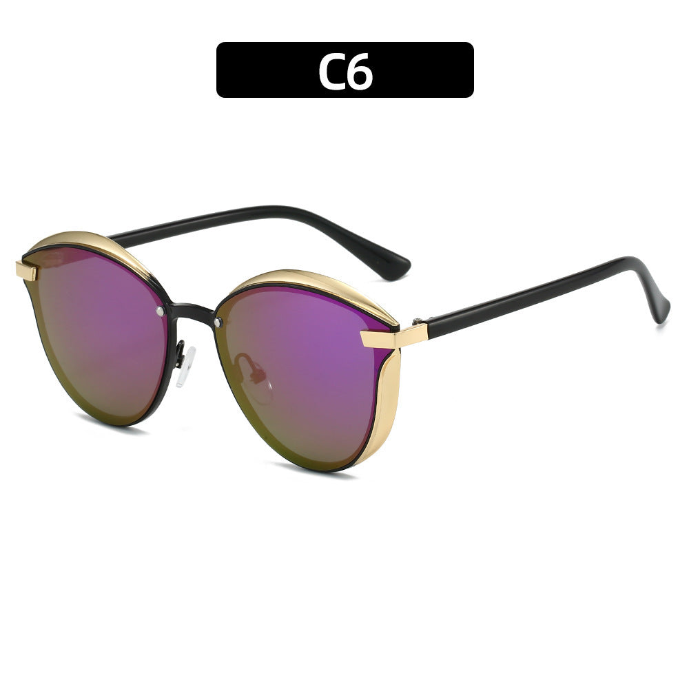 Dame solbrille med luksuriøs metallramme og harmonisk kontur Luvikno