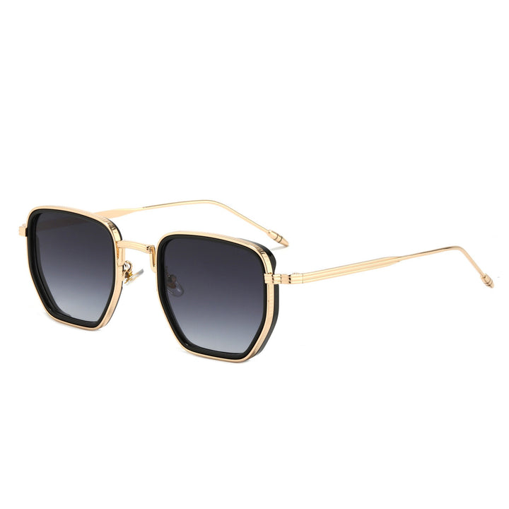 Dame Kvadratisk Designer Solbrille med moderne Metallramme Luvikno