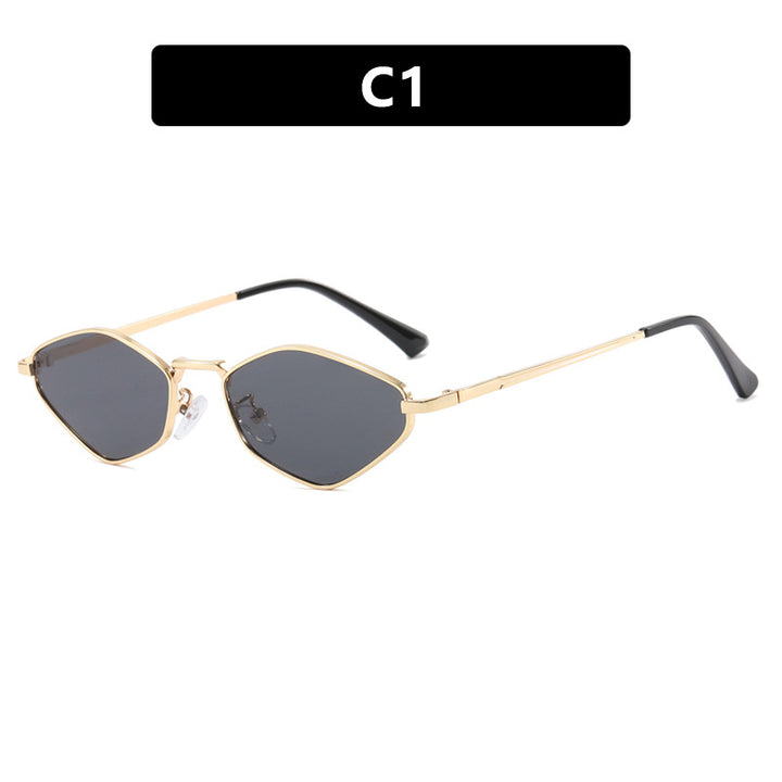Dame geometrisk solbrille med fin metallramme og UV-beskyttelse Luvikno