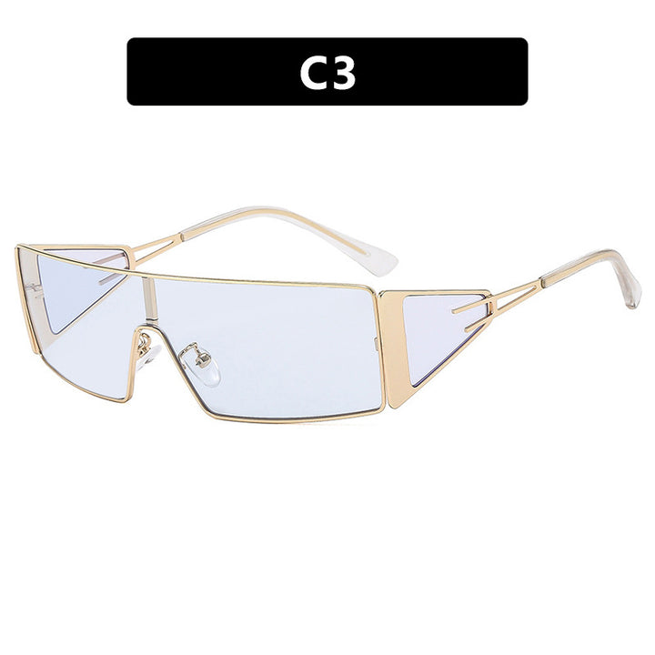 Dame geometrisk solbrille med futuristisk design og slitesterk ramme Luvikno