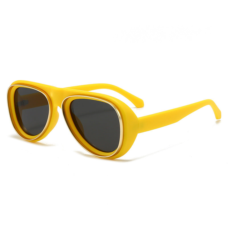 Dame mote retro-solbriller med bred ramme Luvikno