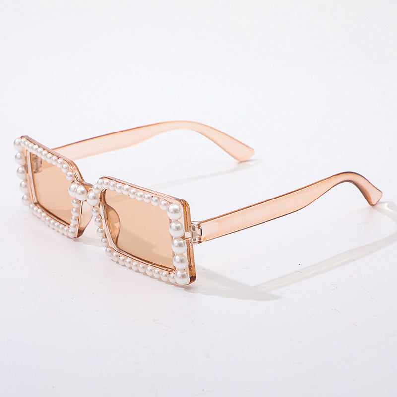 Dame stilig solbrille med perlepynt Luvikno