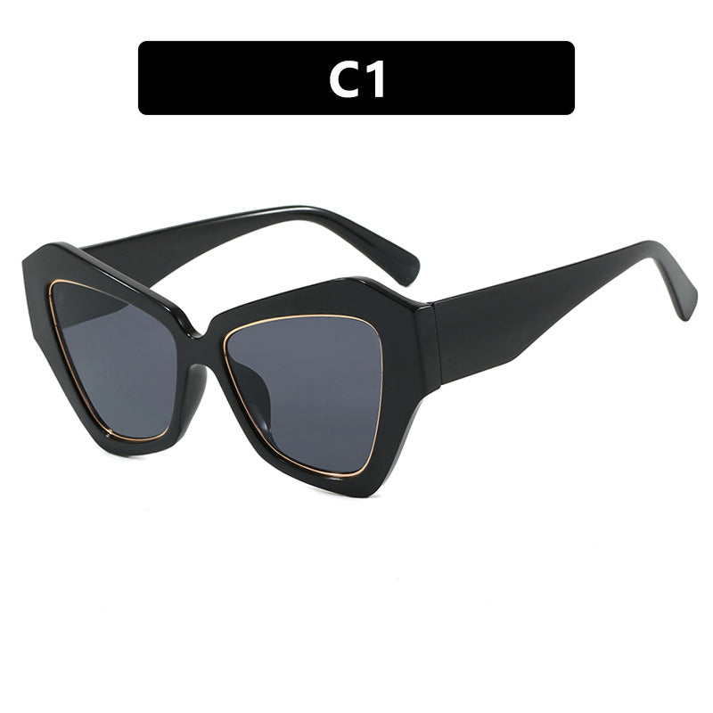 Dame trendy Cat-Eye solbriller med elegant ramme og UV-beskyttelse Luvikno