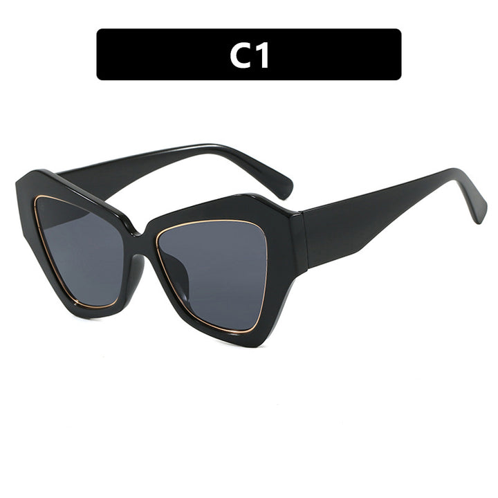 Dame trendy Cat-Eye solbriller med elegant ramme og UV-beskyttelse Luvikno