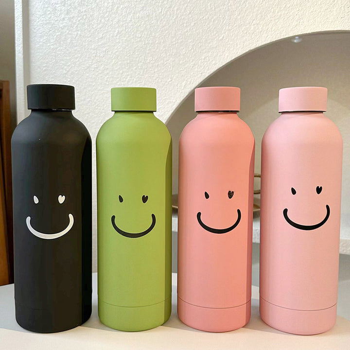 Damen Isolierflasche mit fröhlichem Smileys-motiv Luvikno