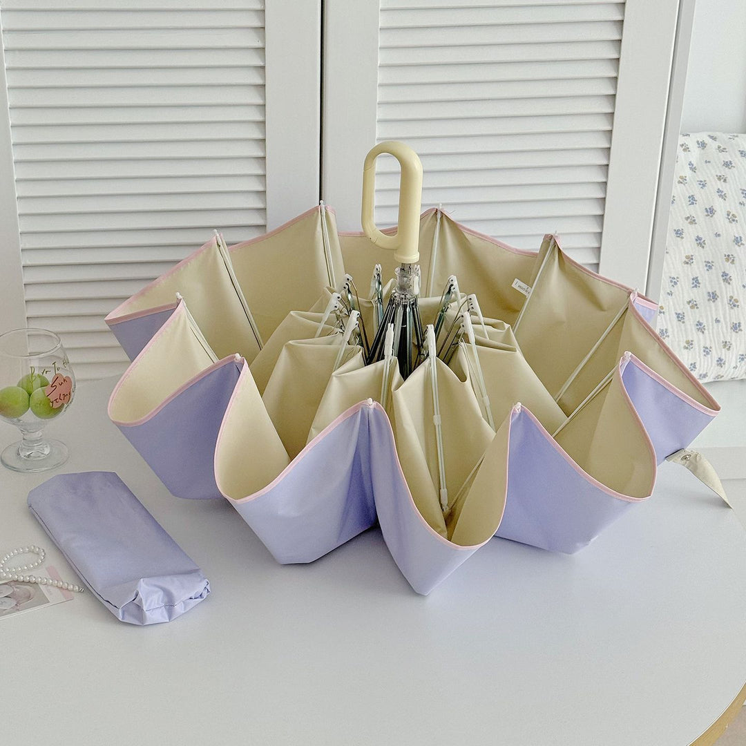 Damer Sammenleggbart paraply med innovativ blomsterform Luvikno