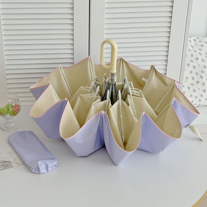 Damer Sammenleggbart paraply med innovativ blomsterform Luvikno