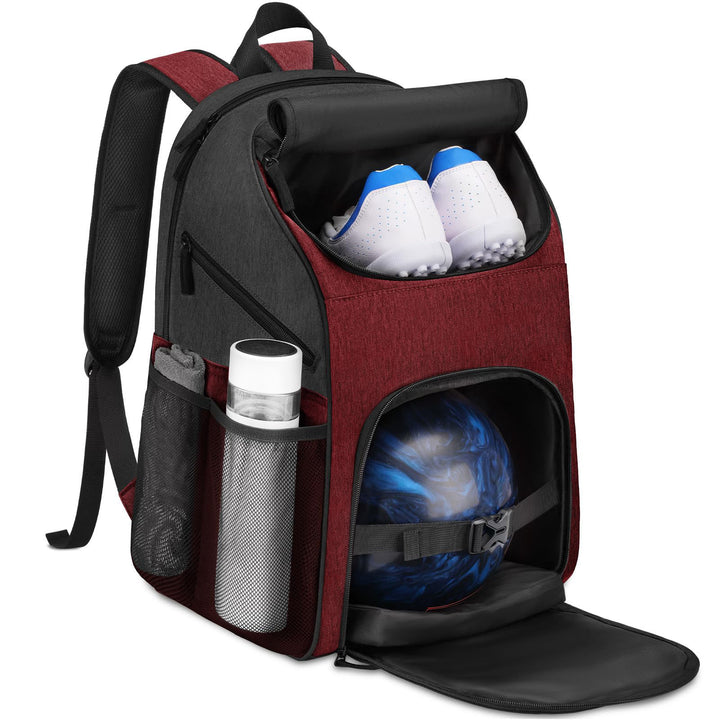 Unisex sporty ryggsekk med spesielle rom for sko og bowlingball Luvikno