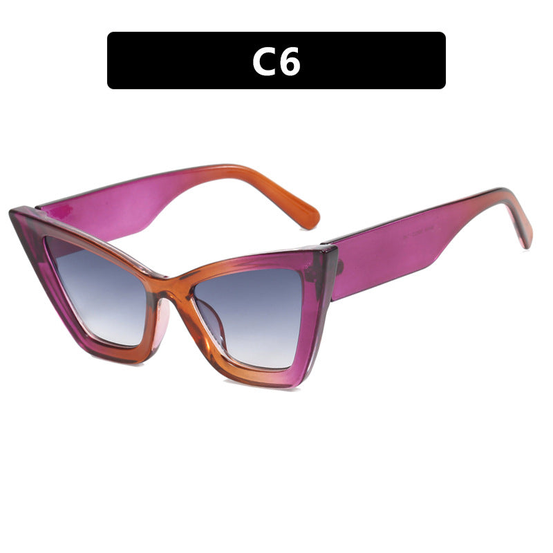 Damer Cat-Eye solbrille med elegante linser og UV-beskyttelse Luvikno
