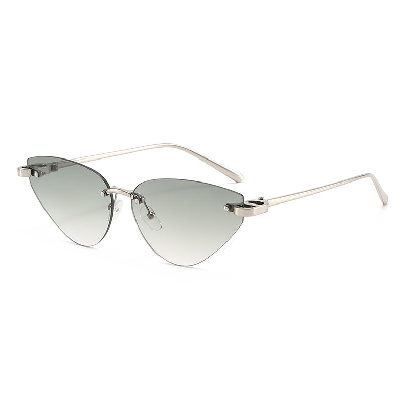 Dame elegante Cat-Eye solbriller med ultralett metallramme Luvikno