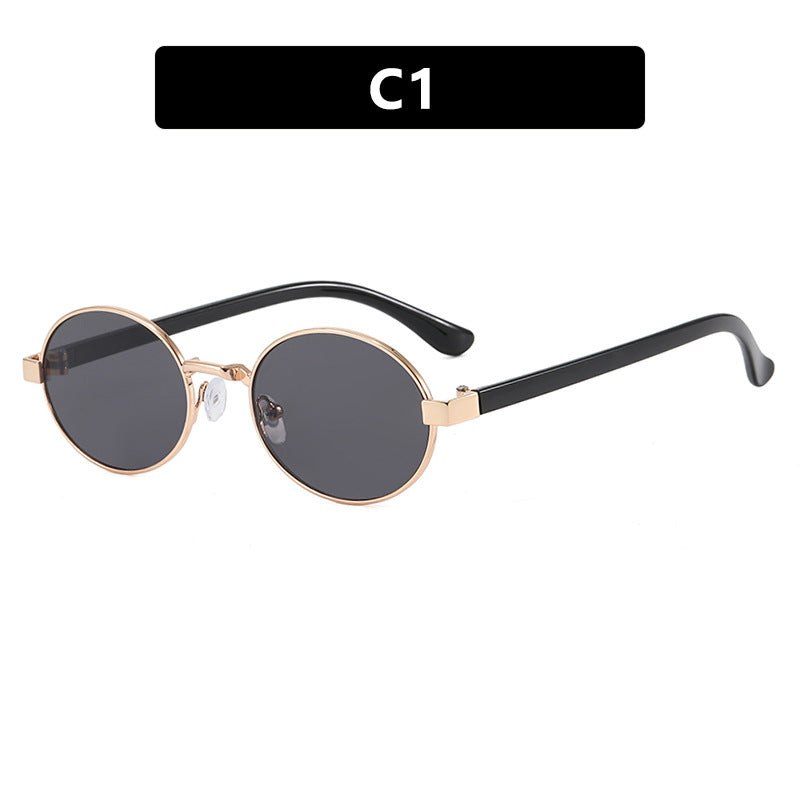 Dame rund brille med elegant metallramme og justerbare nesepads Luvikno