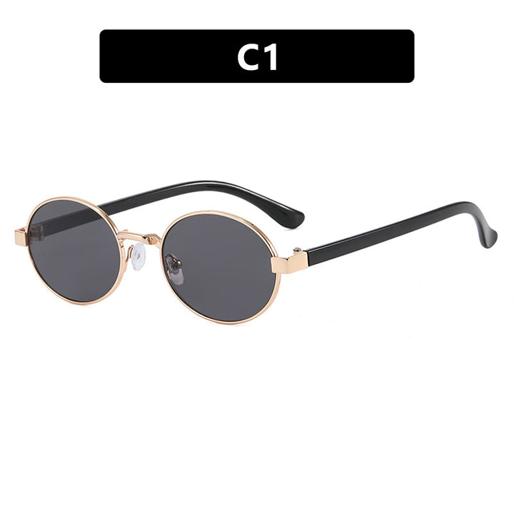 Dame rund brille med elegant metallramme og justerbare nesepads Luvikno