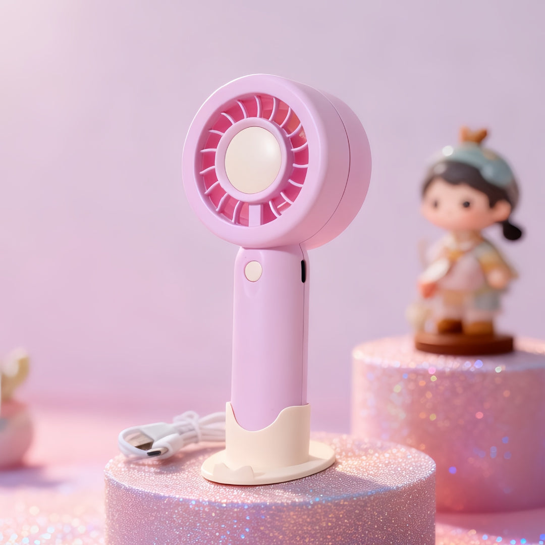 Dame bærbar mini-håndvifte med USB-ladingsfunksjon og fleksibelt design Luvikno