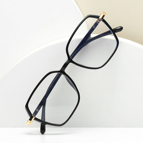 Dame moteriktig kvadratisk lesebrille med gullaccent Luvikno