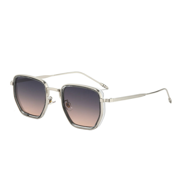 Dame Kvadratisk Designer Solbrille med moderne Metallramme Luvikno