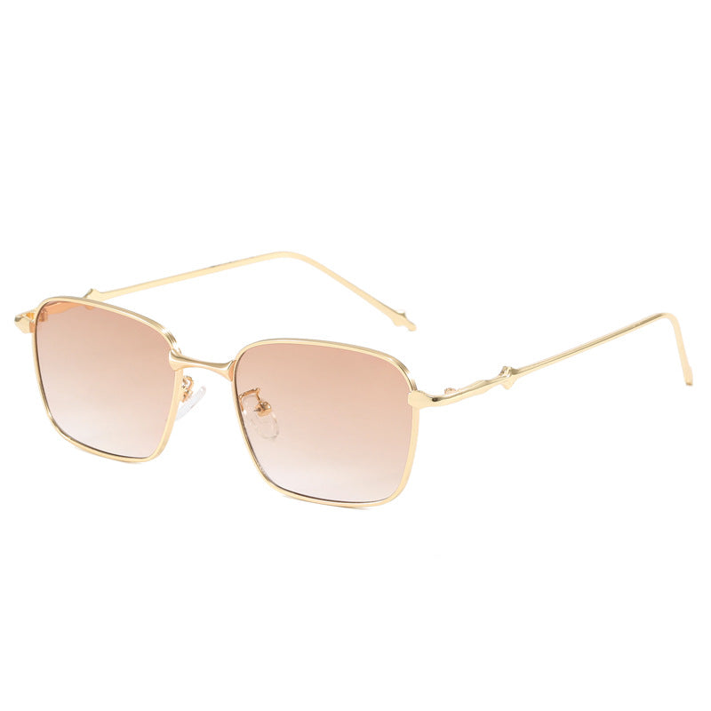 Dame elegant firkantet solbrille med høykvalitets metallramme Luvikno