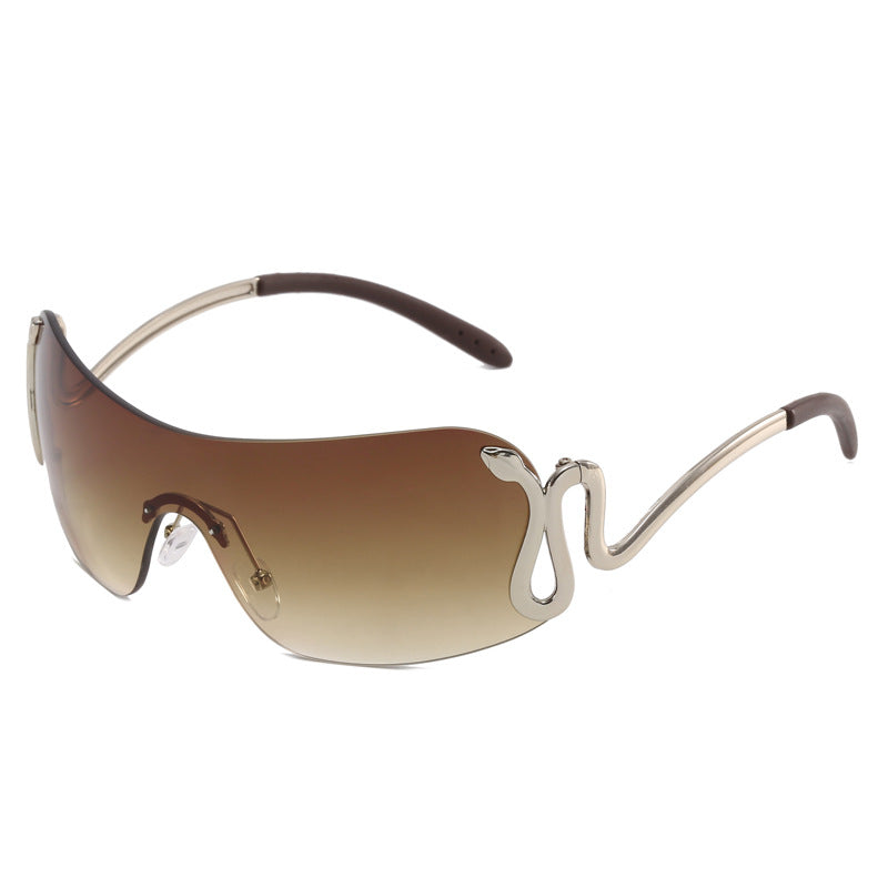 Damer futuristisk sportssolbrille med lekent design Luvikno