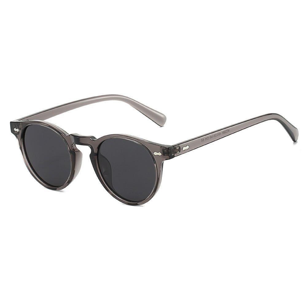 Dame vintage solbriller med runde glass og transparent ramme Luvikno