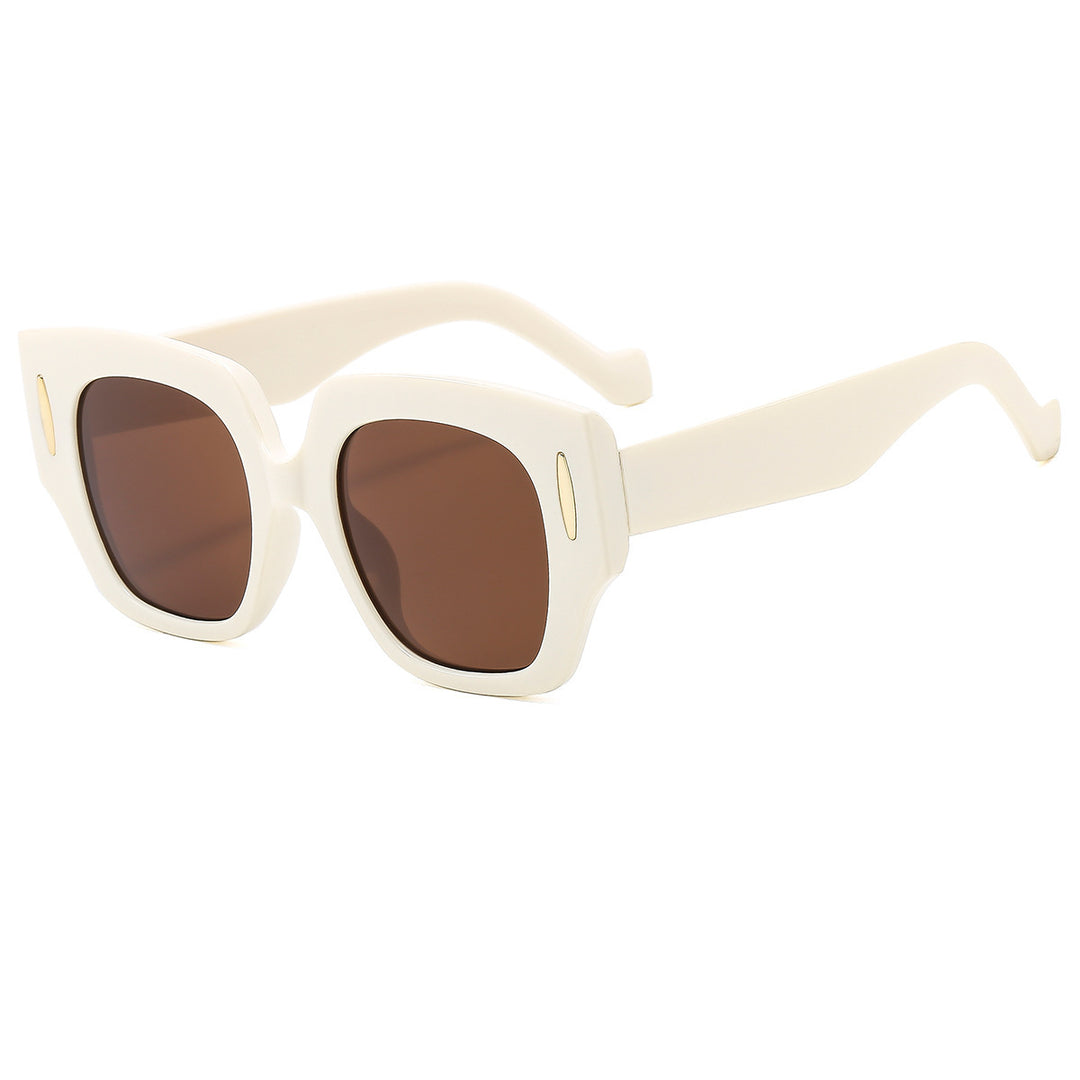 Dame Geometrisk Oversized Solbrille med luksuriøs aksent Luvikno