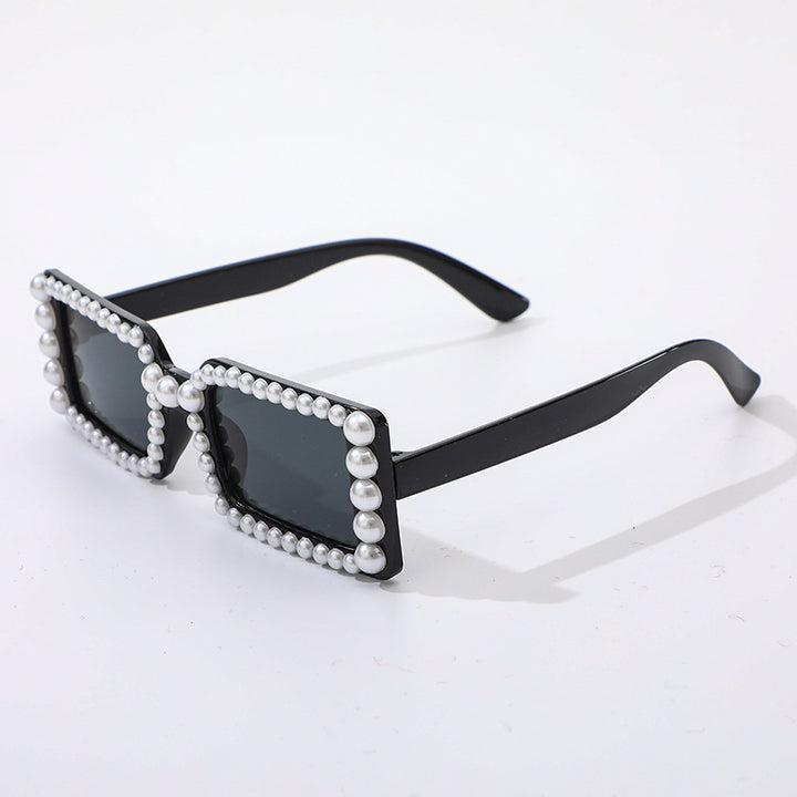 Dame stilig solbrille med perlepynt Luvikno
