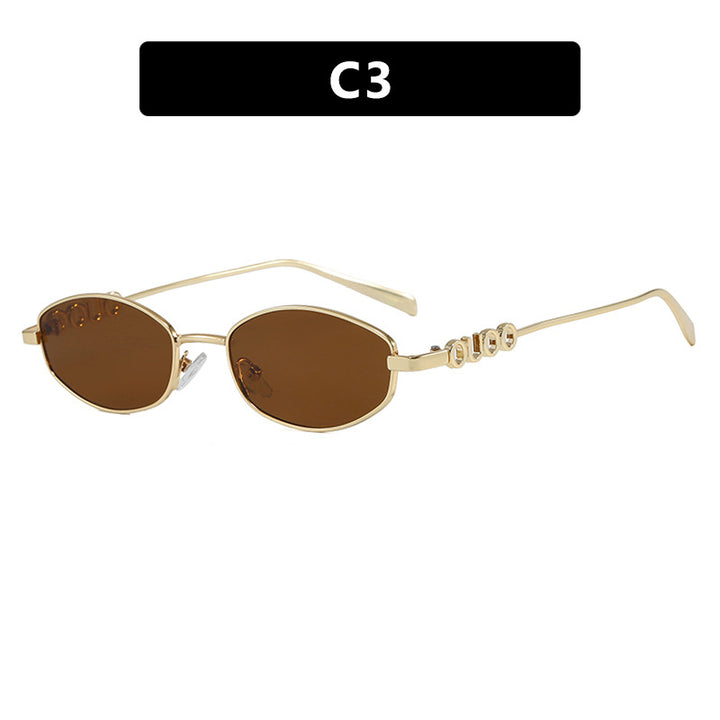 Dame moterik solbrille med elegant rustfritt stålramme og UV-beskyttelse Luvikno