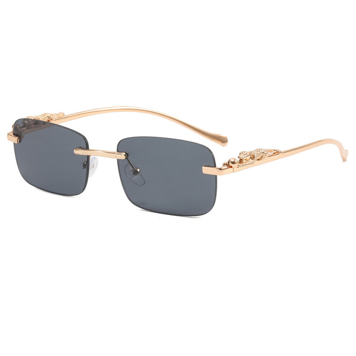 Dame designer solbrille med fin metallramme og luksuriøse detaljer Luvikno