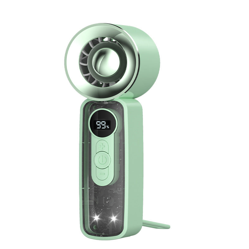 Unisex Bærbar Mini-Dual-Vifte med LED-skjerm og USB-lading Luvikno