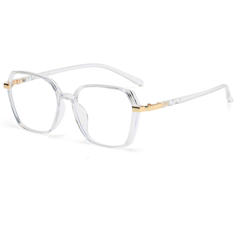 Dame moteriktig kvadratisk lesebrille med gullaccent Luvikno