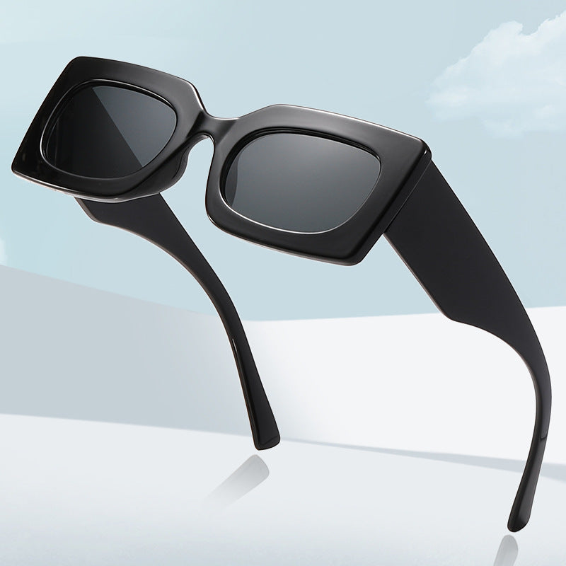 Dame Fashion-solbrille i moderne firkantet design Luvikno