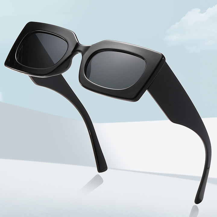 Dame Fashion-solbrille i moderne firkantet design Luvikno