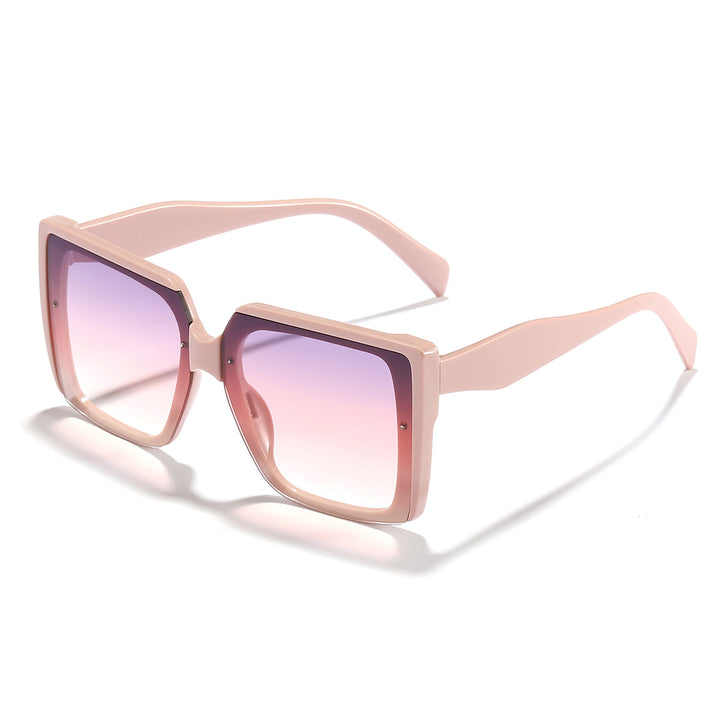 Dame oversized solbrille i trendy kvadratdesign Luvikno