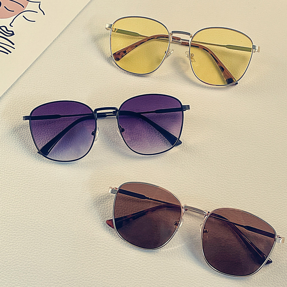 Dame modische Hexagon solbrille med luksuriøs metallramme Luvikno