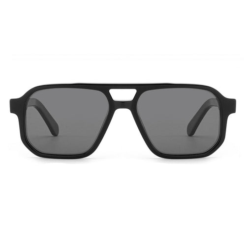 Dame solbrille i moderne, geometrisk design med robust ramme og UV-beskyttelse Luvikno