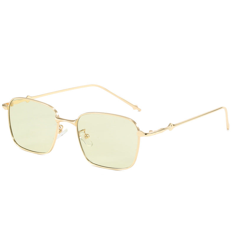 Dame elegant firkantet solbrille med høykvalitets metallramme Luvikno