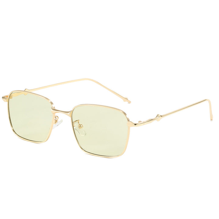 Dame elegant firkantet solbrille med høykvalitets metallramme Luvikno