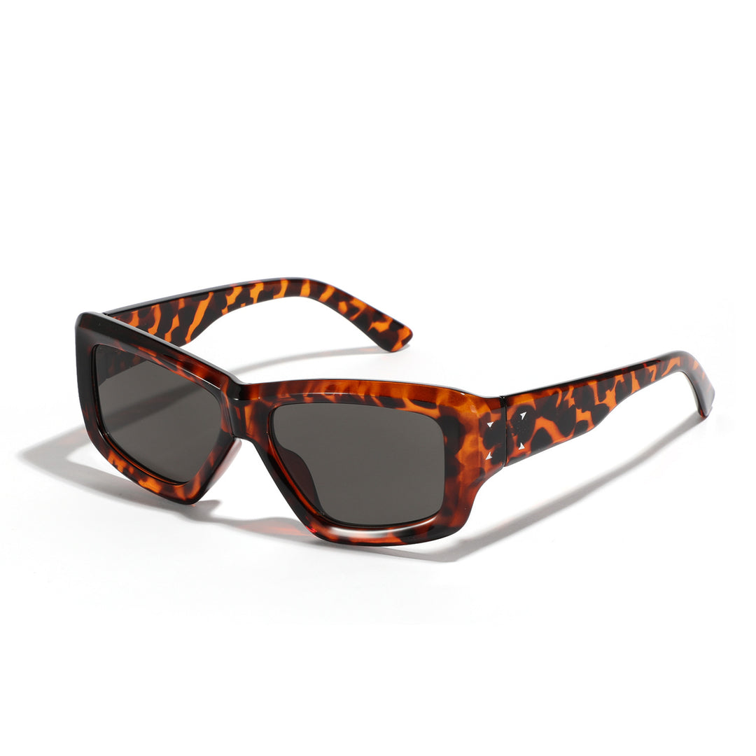 Damer oversized geometrisk solbrille med moderne ramme Luvikno