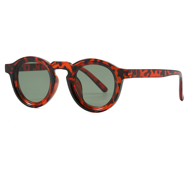 Damer fashionable runde solbriller med transparent ramme og UV-beskyttelse Luvikno