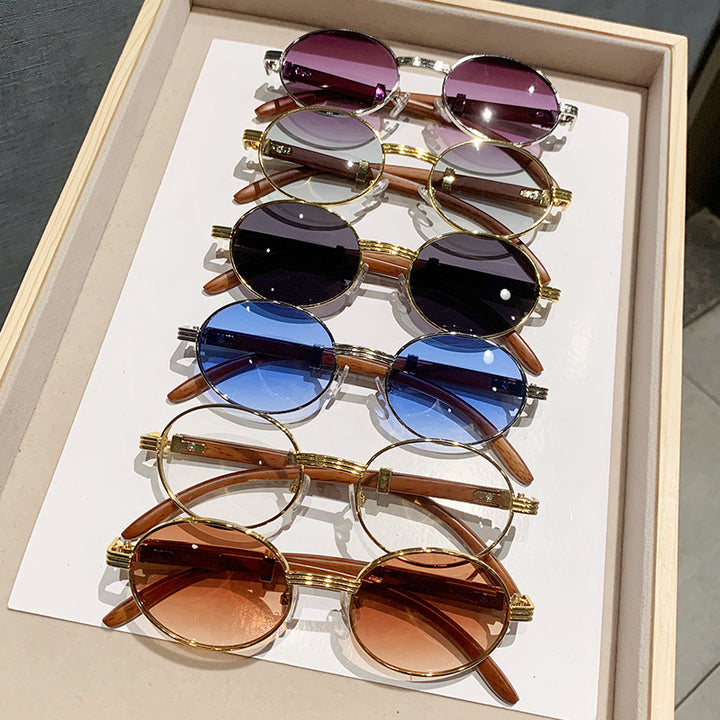Dame Vintage-stil solbrille med tre innerramme Luvikno