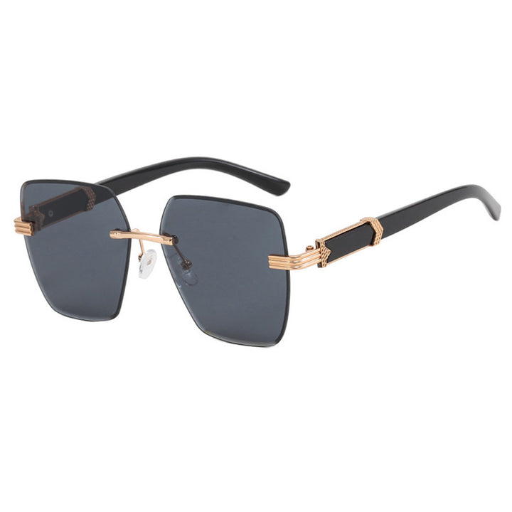 Dame moteriktig kvadratisk solbrille med glamorøse aksenter og UV-beskyttelse Luvikno