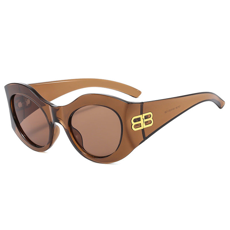 Dame Designer Cat-Eye solbrille med elegant profil og UV-beskyttelse Luvikno