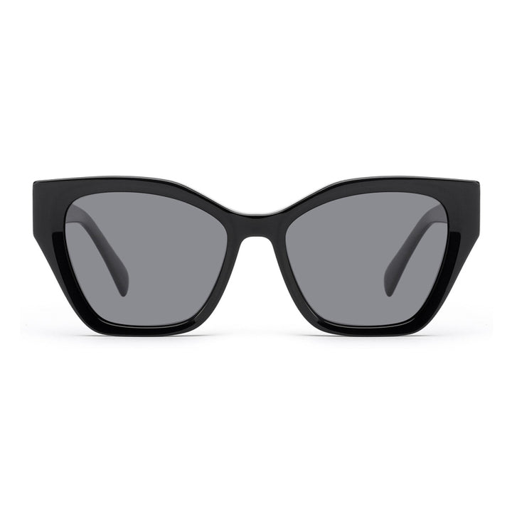 Dame solbrille med moderne ramme og lekne detaljer Luvikno